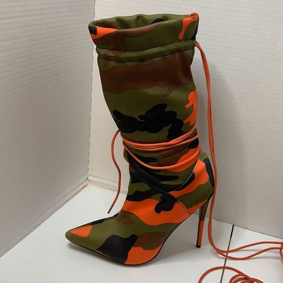 Camouflage Women’s Stilettos Ankle Boots Size 7.5 (38) - Picture 3 of 11